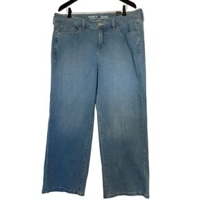 Torrid Perfect Wide Leg Vintage Stretch Stripe Jeans Mid-Rise Blue 14 Short NWT